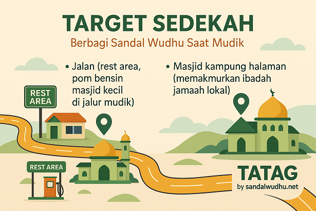 Berbagi Sandal Wudhu Saat Mudik