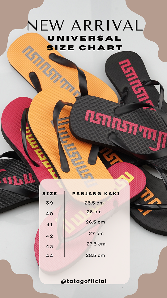 SANDAL AKSARA JAWA TATAG size Unisex sandal tatag aksara jawa