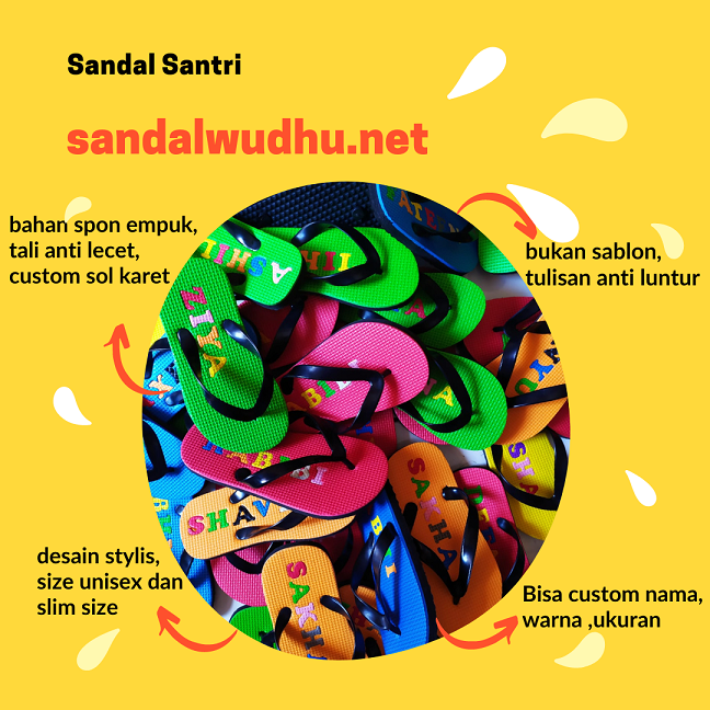 Sandal Santri Murah dan Mudah Custom Nama untuk Anak Tingkatkan Sedekah