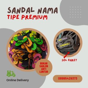 sandal custom nama premium sol karet sandal custom nama premium sol karet