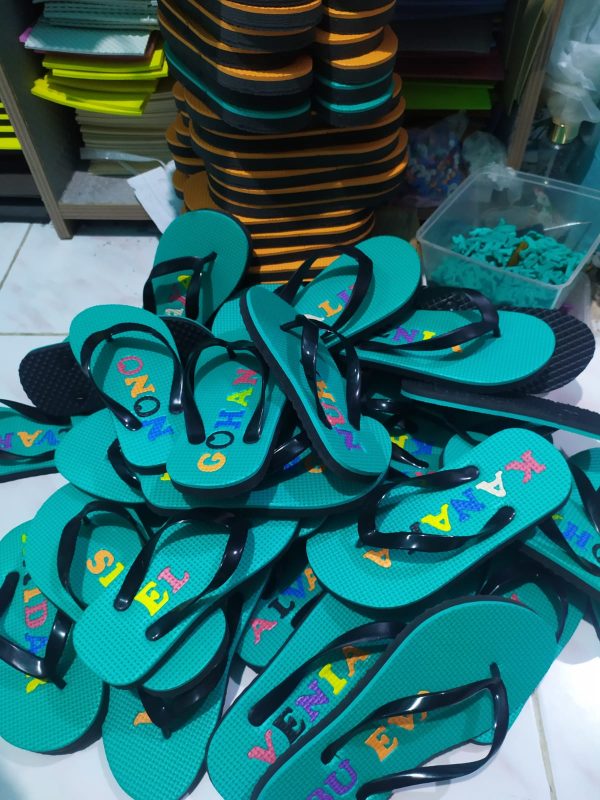 sandal nama premium sol karet Sandal Custom Nama Tipe Premium