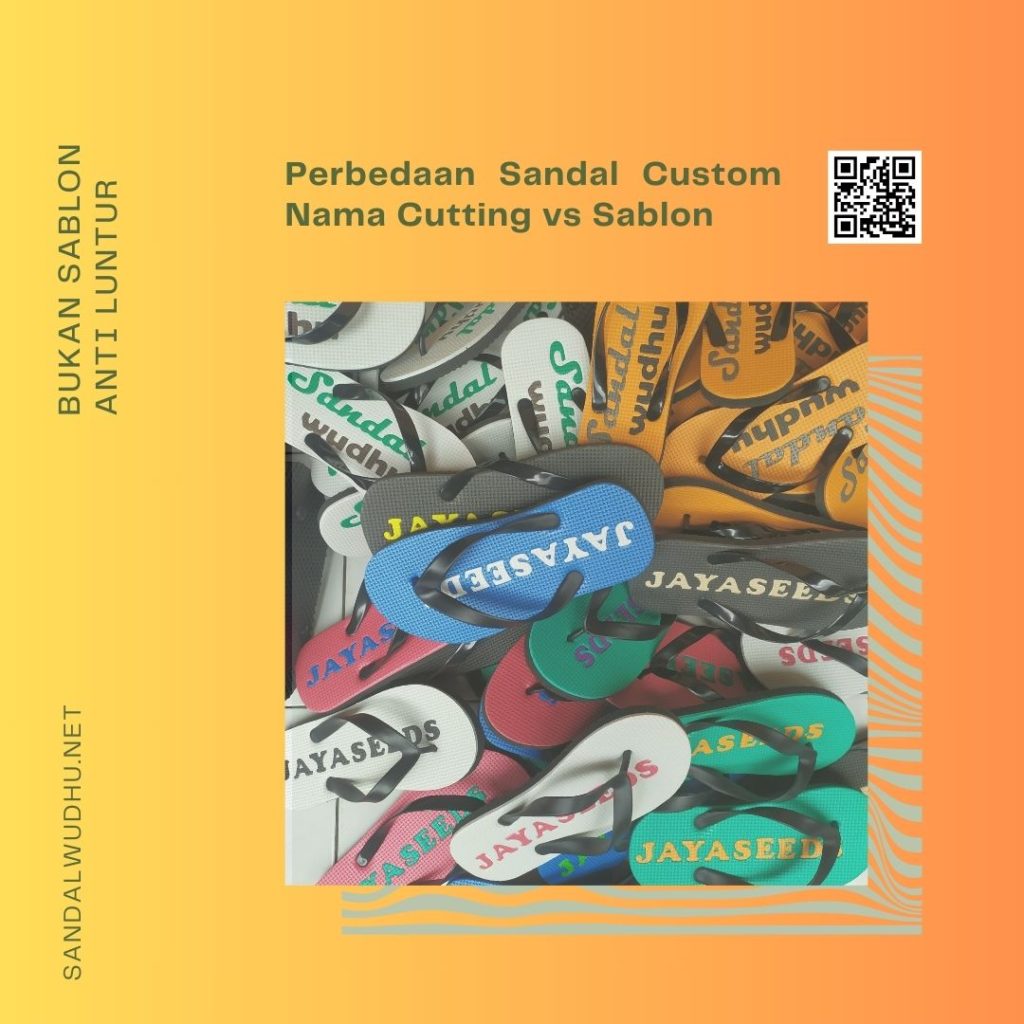 perbedaan sandal custom nama cutting vs sablon
