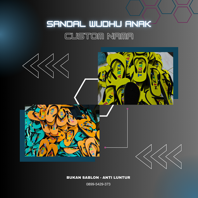 Sandal Wudhu Anak Custom Nama di Yogyakarta